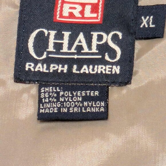 Vintage Chaps Ralph Lauren Beige Windbreaker Men's XL Full Front Zipper - Picture 5 of 7